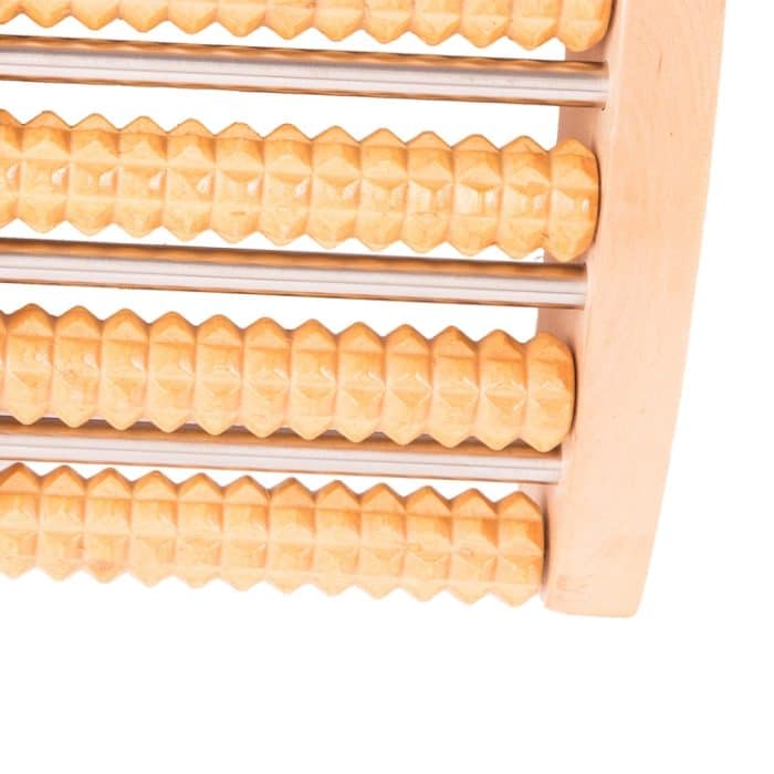 Verdicktes großes rutschfestes fünfreihiges Massivholz-Rollenfußmassagegerät – Bild 5