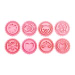 DIY-Fondant-Kuchenform, Keksausstecher, Backwerkzeuge mit 8 runden Cartoon-Mustern, 8 PCS Round Cartoon Patterns(Pink), 8 PCS Round Cartoon Patterns(White) – Bild 2