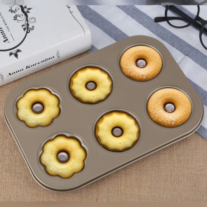 3 Blumen Typ Donuts Keksform Gold 6 Tassen Kuchenform Backform Kuchenformen Backgeschirr Küchenzubehör – Bild 1
