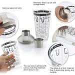 Edelstahlglas Cocktail Shaker Tools Milchteetasse mit Waage, Fassungsvermögen: 450ml – Bild 5