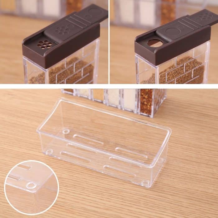 6 teile/satz Küche Zwei-wege Offene Gewürz Glas Gewürz Flasche – Bild 6