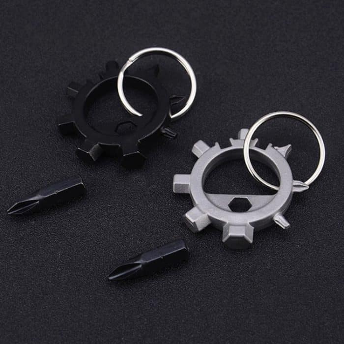 Tragbarer Multifunktions-Schlüsselanhänger-Schraubendreher für den Außenbereich, Fahrrad-Reparatur-Werkzeuge, Screwdriver (Silver), Screwdriver (Black) – Bild 2