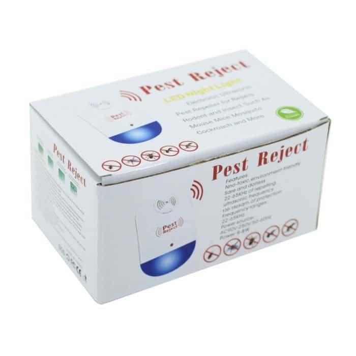 Elektronischer Schädlingsbekämpfungsmittel gegen Ultraschall-Mückenratten mit LED-Licht, EU-Stecker AC90V-250V (Weiß + Blau) – Bild 4