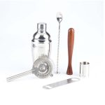 7 in 1 Edelstahl Wein Cocktail Shaker Werkzeuge Set mit Stoffbeutel, Kapazität: 550ml – Bild 3
