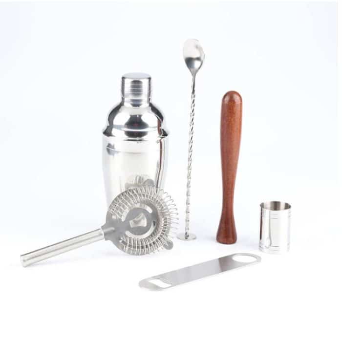 7 in 1 Edelstahl Wein Cocktail Shaker Werkzeuge Set mit Stoffbeutel, Kapazität: 550ml – Bild 3