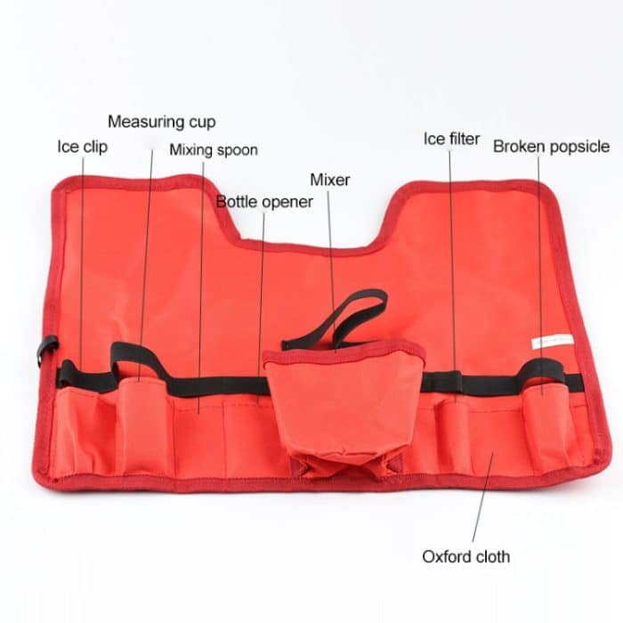 8 in 1 Edelstahl Wein Cocktail Shaker Werkzeuge Set mit Stoffbeutel, Kapazität: 550ml – Bild 7