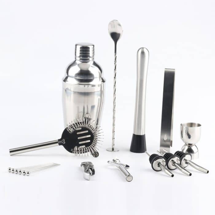 18 in 1 Cocktail Shaker Tools Set mit Acrylhalterung, Fassungsvermögen: 750 ml – Bild 3