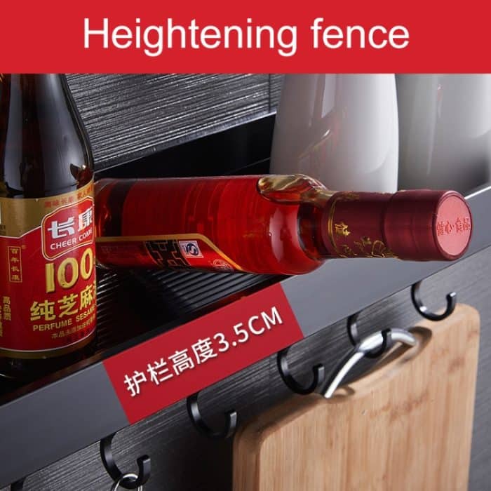 30 cm 4 Haken Küche Multifunktions-Wandbehang Halter Gewürz Lagerregal, 30cm 4 Hooks(Silver) – Bild 6