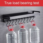 40 cm 6 Haken Küche Multifunktions-Wandbehang Halter Gewürz Lagerregal, 40cm 6 Hooks(Black) – Bild 7