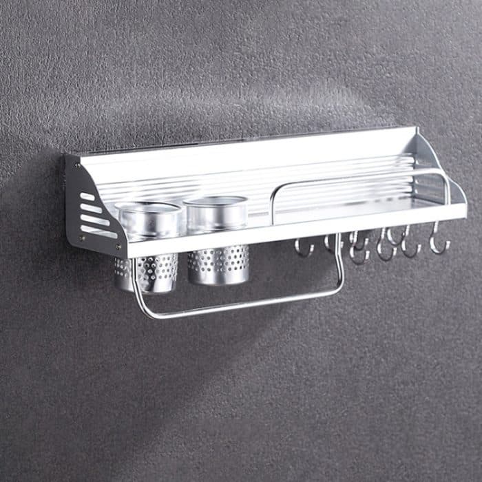 50 cm 2 Tassen 8 Haken Multifunktionsküchenstanzen Wandhalterung für Kunststoffkanten-Gewürzhalter – Bild 1