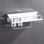 50 cm 2 Tassen 8 Haken Multifunktionsküchenstanzen Wandhalterung für Kunststoffkanten-Gewürzhalter – Bild 3