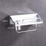 40cm 1 Cup 6 Haken Multifunktionsküche Punchingfree Wandmontage Kunststoffkante Menage-Halter-Speicher-Rack – Bild 3