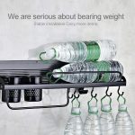 A-Version, 50 cm, 1 Tasse, 8 Haken, multifunktionales, wandmontiertes Gewürzhalter-Aufbewahrungsregal für die Küche, A Version 50cm 1 Cup – Bild 8