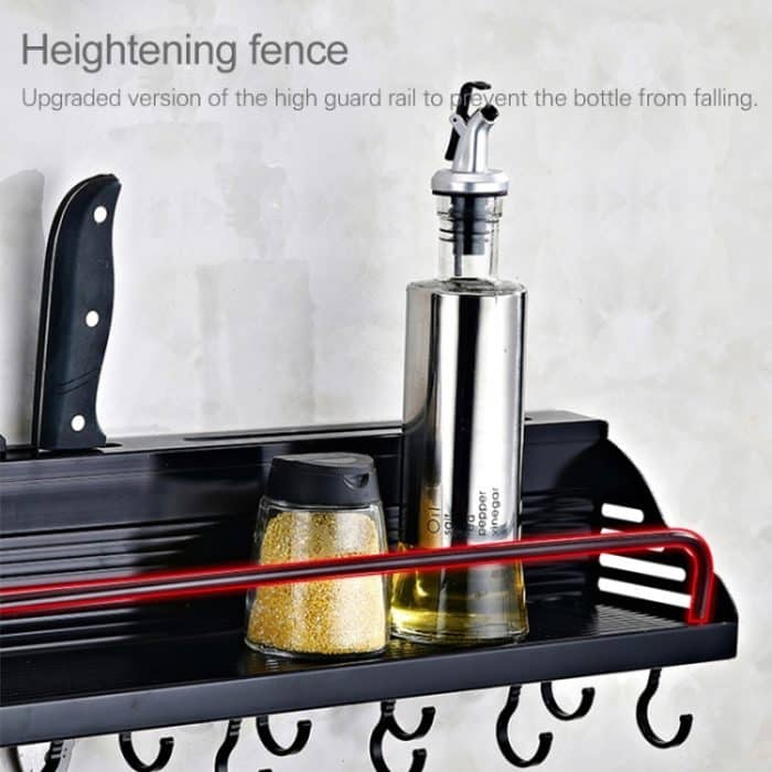 A-Version, 50 cm, 2 Tassen, 8 Haken, Küche, Multifunktions-Wand-Gewürzhalter, Aufbewahrungsregal, A Version 50cm 2 Cup – Bild 7