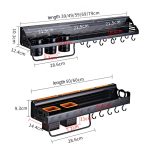 A-Version, 70 cm, 2 Tassen, 10 Haken, multifunktionales, wandmontiertes Gewürzhalter-Aufbewahrungsregal für die Küche, A Version 70cm 2 Cups – Bild 3