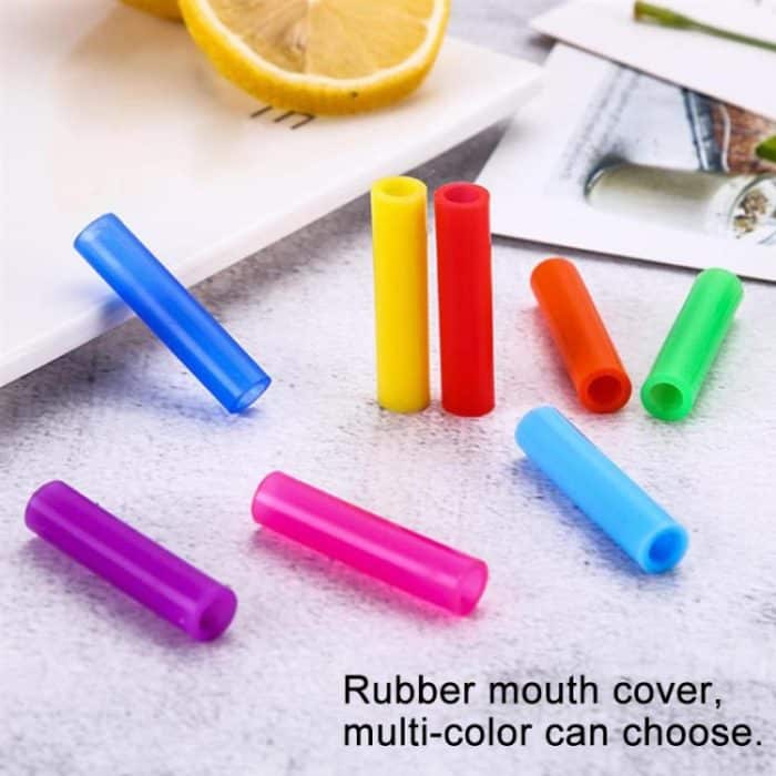 8 PCS Wiederverwendbare Silikonspitzen Trinkhalme aus Edelstahl + 2 PCS Reinigungsbürsten Set Kit mit Kaschmirbeutel, 266 * 6 mm – Bild 6