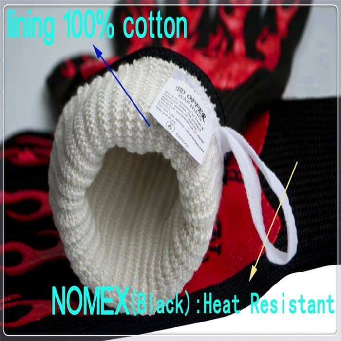 2-lagiger Brandschutz Tragbares Silikon Rutschfeste Hochtemperaturbeständige Koch- und Backhandschuhe – Bild 5