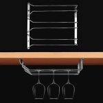 MICLAN Drei Reihen Edelstahl Hängende Weinglashalter, Größe: 34 * 32 * 27cm