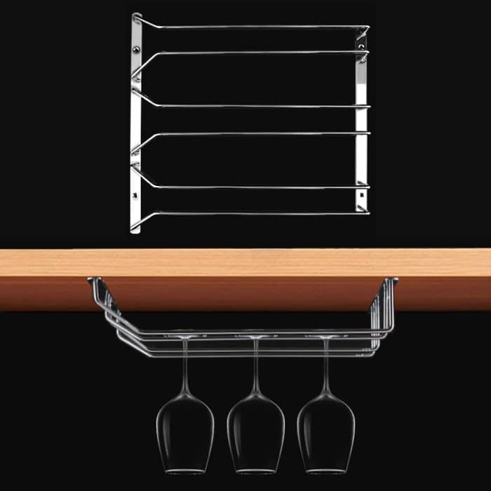 HC5342.jpg MICLAN Drei Reihen Edelstahl Hängende Weinglashalter, Größe: 34 * 32 * 27cm – Bild 1