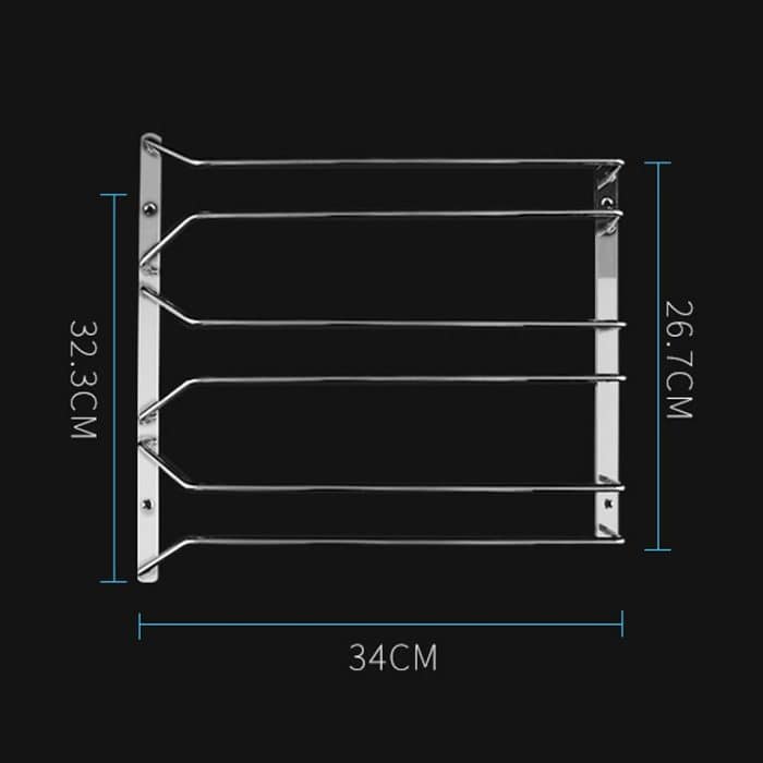 MICLAN Drei Reihen Edelstahl Hängende Weinglashalter, Größe: 34 * 32 * 27cm – Bild 3