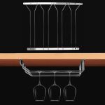 MICLAN Vierreihen Edelstahl Hängende Weinglashalter, Größe: 34 * 38 * 43cm