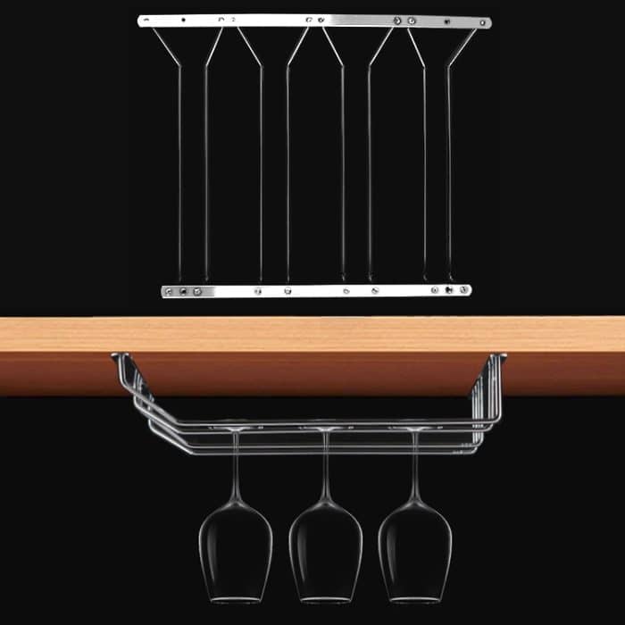 HC5343.jpg MICLAN Vierreihen Edelstahl Hängende Weinglashalter, Größe: 34 * 38 * 43cm – Bild 1