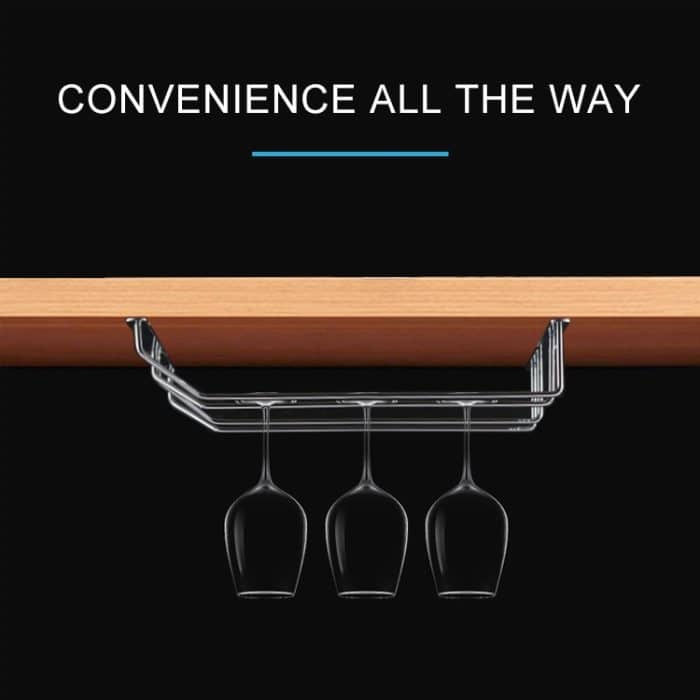 MICLAN Vierreihen Edelstahl Hängende Weinglashalter, Größe: 34 * 38 * 43cm – Bild 5