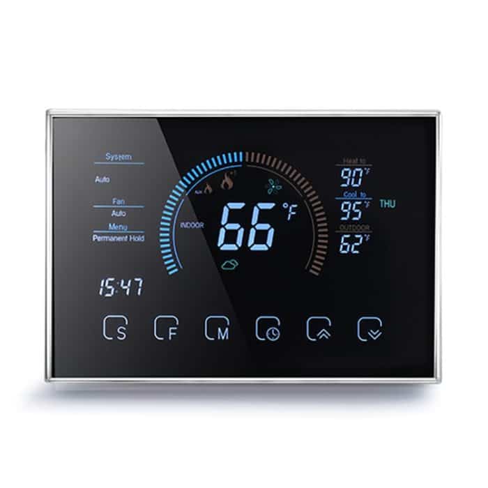HC5390.jpg BHP-8000-SS 3H2C Smart Home Wärmepumpe Runder Raum Bürstenspiegelgehäuse Thermostat ohne WiFi, AC 24V – Bild 1