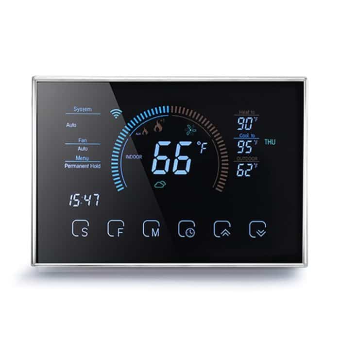 BHP-8000-WIFI-SS 3H2C Smart Home Wärmepumpe Runder Raum Bürstenspiegelgehäuse Thermostat mit WiFi, AC 24V – Bild 1