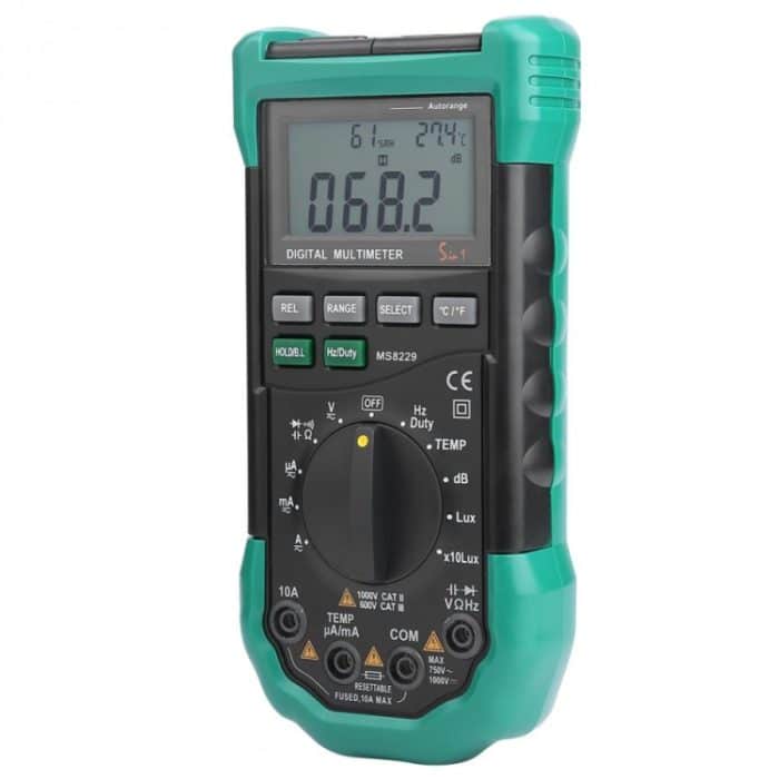 BSIDE MS8229 Digital Multimeter LUX Geräuschmessgerät Temperatur Luftfeuchtigkeitsprüfer – Bild 2