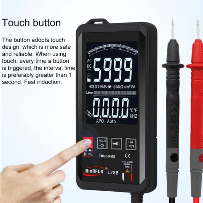 HY128B Reverse-Display Ultradünner Touch Smart Digital Multimeter Vollautomatisches hochpräzises Multimeter mit echtem Effektivwert – Bild 5