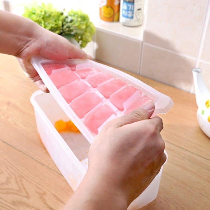 Kleine quadratische Eisformschalen Mehrschichtige Form mit Abdeckung Eisaufbewahrungsbox, 2 Schichten – Bild 4