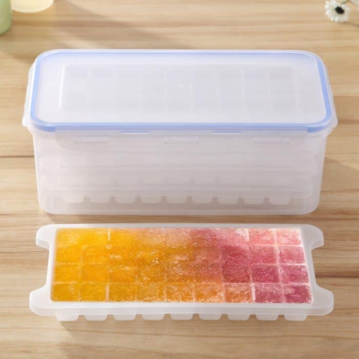 Kleine quadratische Eisformschalen Mehrschichtige Form mit Abdeckung Eisaufbewahrungsbox, 4 Schichten – Bild 1