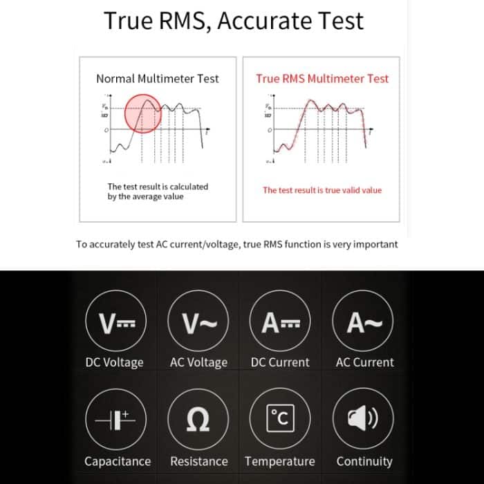 BSIDE ADM66 Handheld Household 6000 Count AC / DC-Stromspannungskondensator Automatikbereichsmultimeter mit LCD-Hintergrundbeleuchtung und Kartensteckplatzfunktion – Bild 12