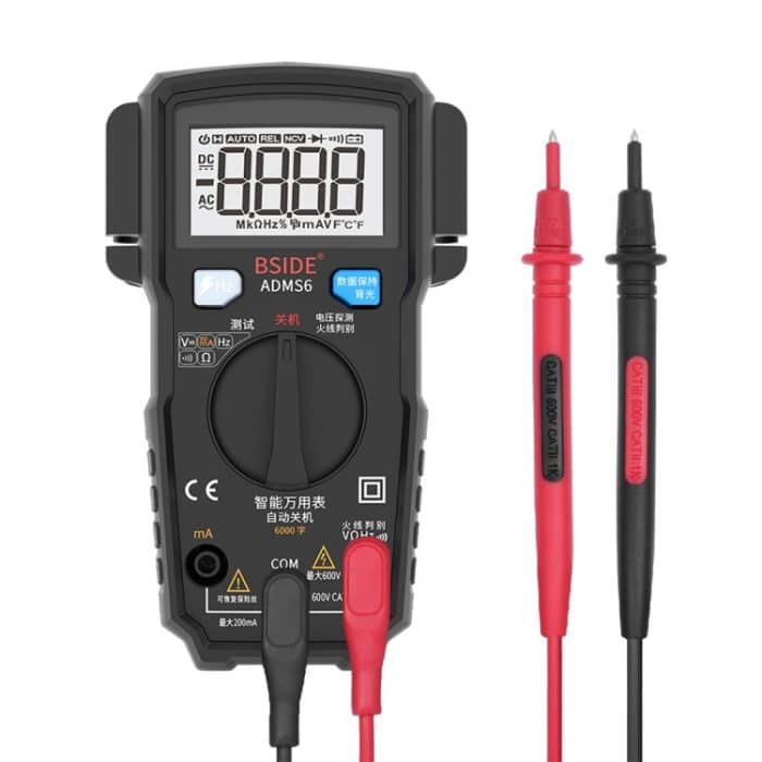 HC5614B.jpg BSIDE ADMS6 Hochpräzises vollautomatisches kleines digitales intelligentes Multimeter mit HD-Digitalanzeige und stoßfester Abdeckung, unterstützendem Funktionsbereichsschalter und doppelseitigem Stifthalter – Bild 1