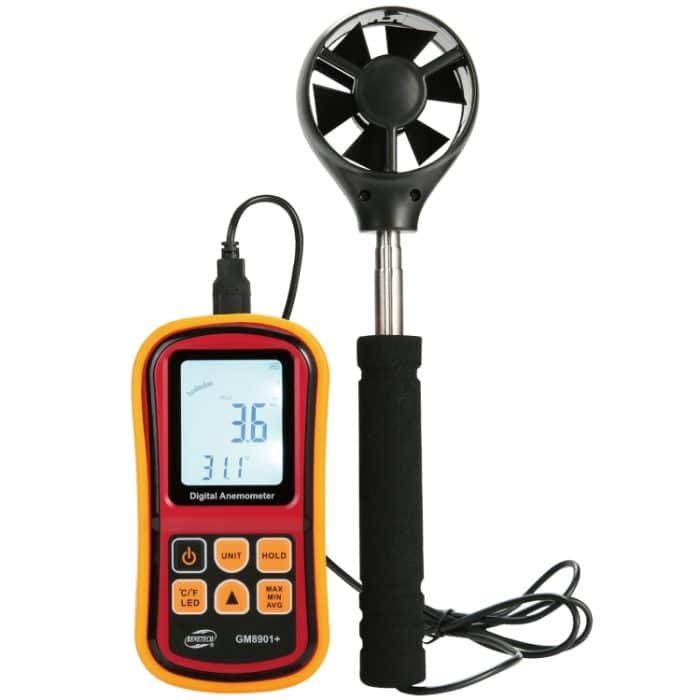 HC5631.jpg Benetech GM8901 + Hohe Genauigkeit Anemometer Windgeschwindigkeitsmessgerät Temperaturmessung Digitales LCD-Display-Messwerkzeug – Bild 1