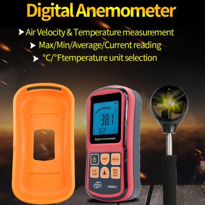 Benetech GM8901 + Hohe Genauigkeit Anemometer Windgeschwindigkeitsmessgerät Temperaturmessung Digitales LCD-Display-Messwerkzeug – Bild 8
