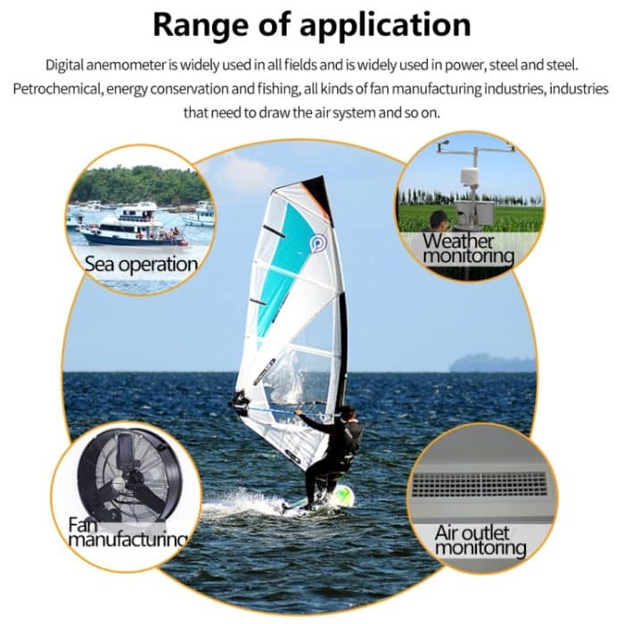 Beneteech GM8902 + LCD-Display Digital Digital Anemometer Luftstrom Windgeschwindigkeitszähler – Bild 7