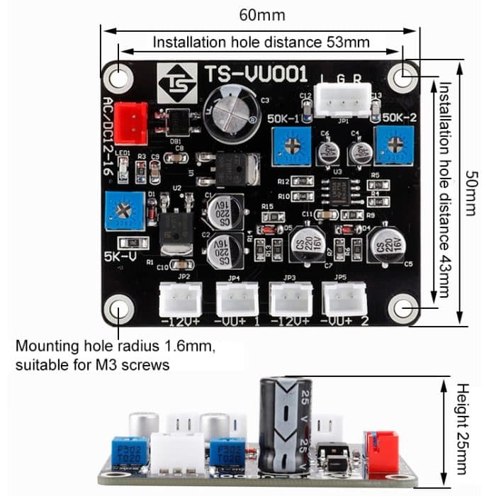 TR-35W VU Meter Stromverstärker-Verstärker DB-Tabelle Audioebene Kopfzähler Sounddruckmesser – Bild 4