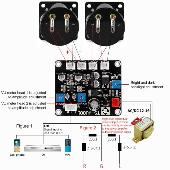 TR-35W VU Meter Stromverstärker-Verstärker DB-Tabelle Audioebene Kopfzähler Sounddruckmesser – Bild 5