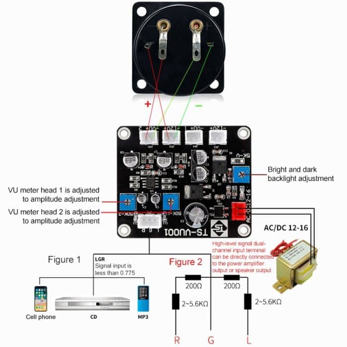 TR-35 VU Meter Stromverstärker-Verstärker DB-Tabelle Audioebene Kopfzähler Sounddruckmesser – Bild 4