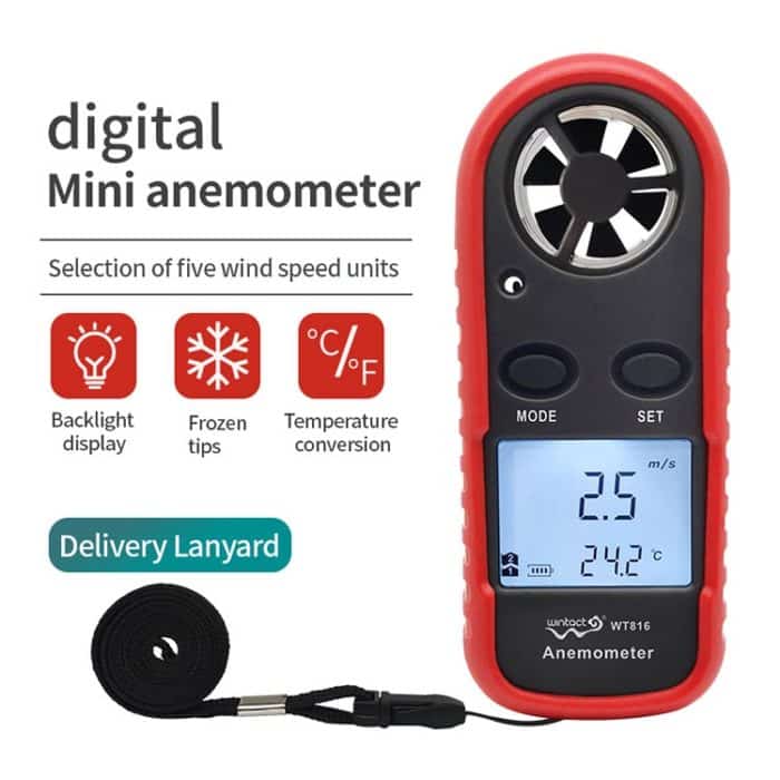 WTINTACT WT816 Digitales elektronisches Thermometer-Anemometer – Bild 5