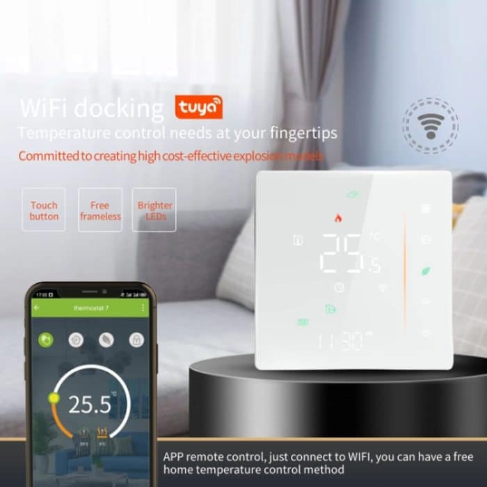 BHT-006GBLW 95–240 V AC 16 A Smart Home Heizungsthermostat für EU-Box, Steuerung der elektrischen Heizung nur mit internem Sensor und externem Sensor und WLAN-Verbindung, BHT-006GBLW – Bild 5