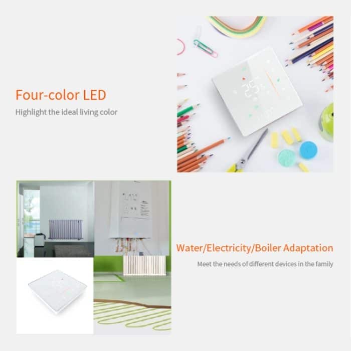 BHT-006GCLW 95–240 V AC 5 A Smart Home Heizungsthermostat für EU-Box, Steuerung der Kesselheizung nur mit internem Sensor, WLAN, BHT-006GCLW – Bild 4