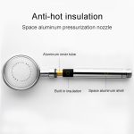 Space Aluminium runder Hochdruck-Handbrausekopf, wassersparendes Badezimmerzubehör, Größe: 23 x 8,2 x 2 cm, BT-209 (Gold), BT-209 (Blue), BT-209 (Red), BT-209 (Silver) – Bild 2