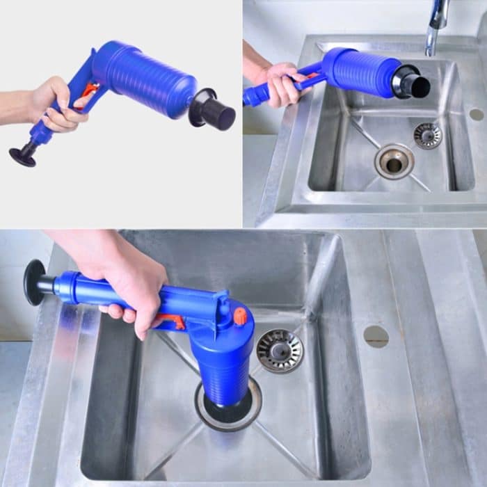 Küchentoilette Hochdruck-Abflussrohre Waschbecken Air Power Blaster Cleaner Plunger Clog Remover – Bild 8