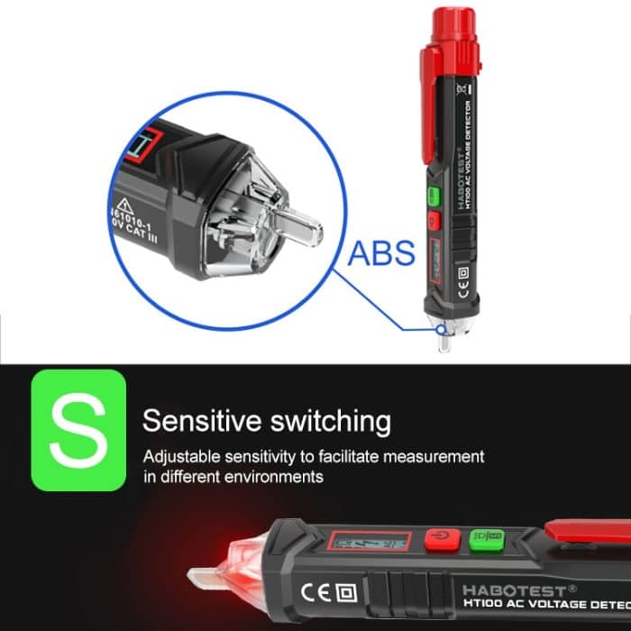 HABOTESA HT100 Hochempfindlicher LCD-Digitalanzeige-Ton- und Lichtalarm-Teststift – Bild 5