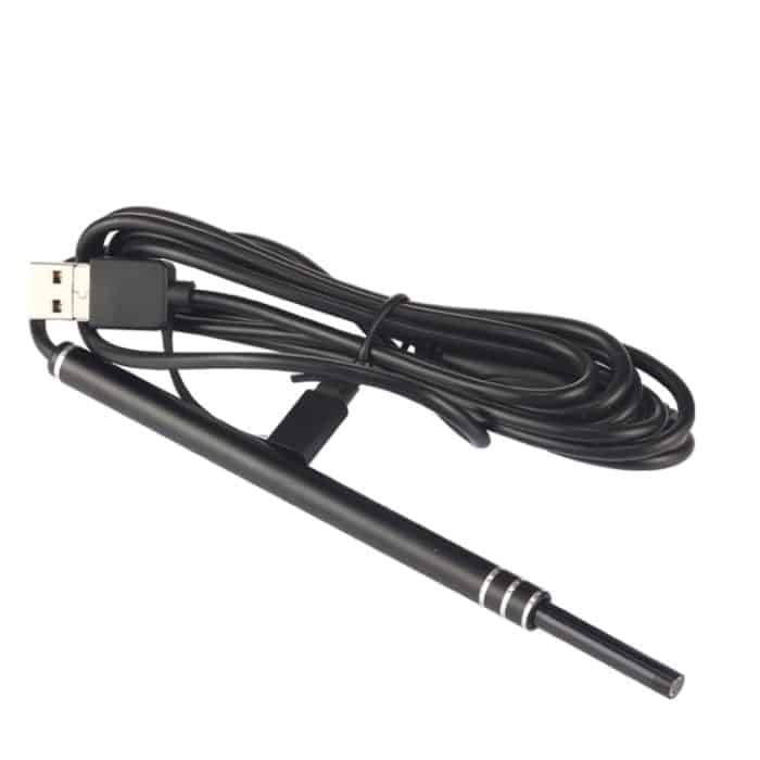 i96 3-in-1-USB-Ohrfernrohr-Inspektion, HD-0,3-MP-Kamera, visueller Ohrlöffel für OTG-Android-Telefone, PC und MacBook, 1,85 m langes Kabel, 3 in 1 Black  0.3MP – Bild 2
