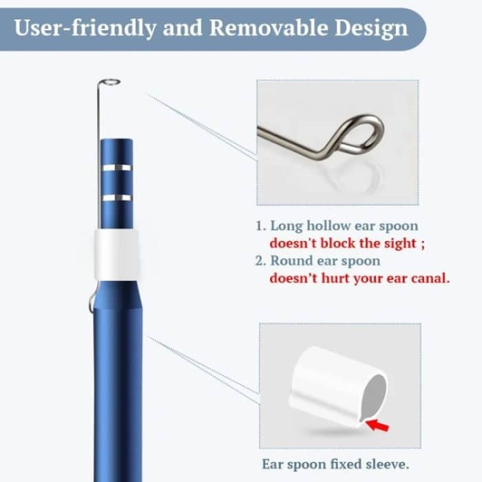 i95 3-in-1-USB-Ohrfernrohr-Inspektion, HD-0,3-MP-Kamera, visueller Ohrlöffel für OTG-Android-Telefone, PC und MacBook, 1,75 m langes Kabel, 3 in 1 White  0.3MP – Bild 9
