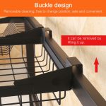 92 cm Edelstahl-Küchenschüssel, Obstkorb, Abtropfgestell, Aufbewahrungshalter, Standrad-Version, 92cm Standrad Version (Black) – Bild 6